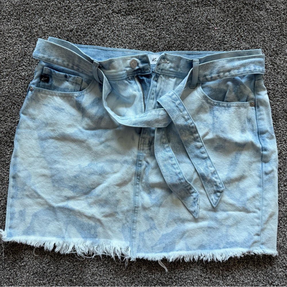 Kancan Belted Denim Skirt
